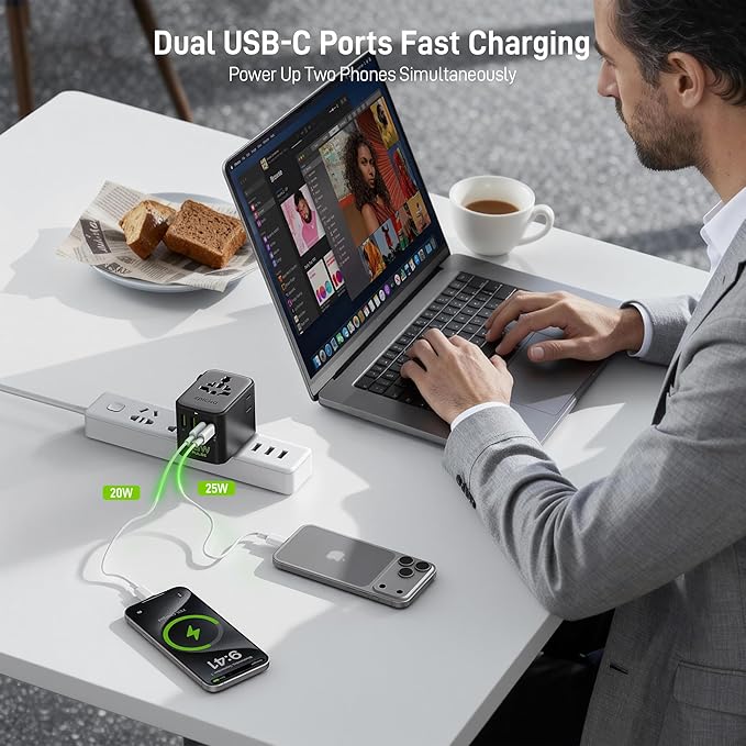 Epicka Pulse Duo 45W Universal Travel Adapter, International Power Adapter - Image 3