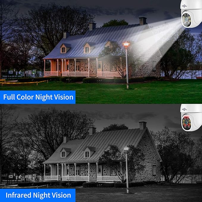 Hiseeu 5MP 360° Pan Tilt Camera WiFi Security Camera Outdoor Motion Tracking - Image 4