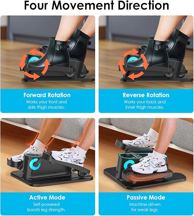 2025 New Under Desk Elliptical Machine, Portable Seated Pedal Exercise Machine - Image 5