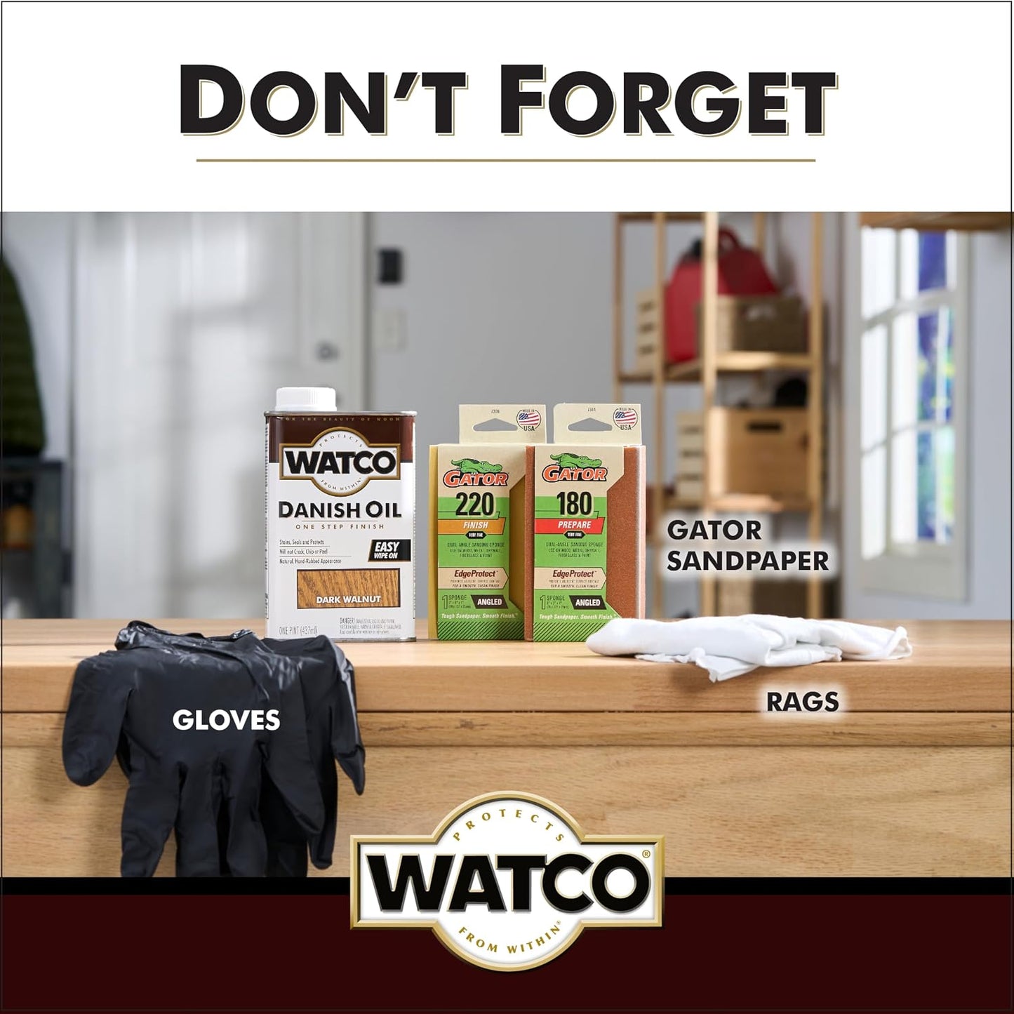Watco 242220 Danish Oil Wood Finish, Quart, Dark Walnut