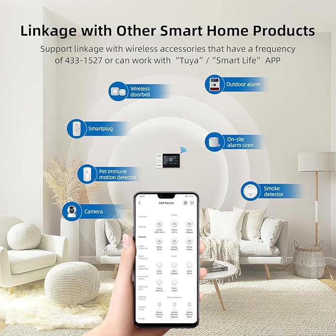 LWOHSI Home Security Systems, Wireless 4.3" Fulltouch Screen Home Alarm Kits - Image 8