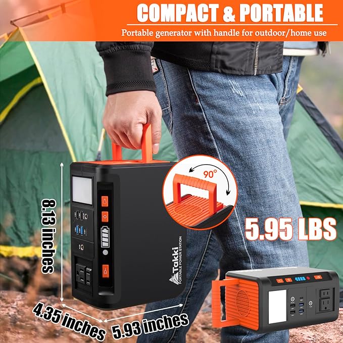 Takki 250W Portable Power Station 222Wh Camping Backup Lithium Battery - Image 5