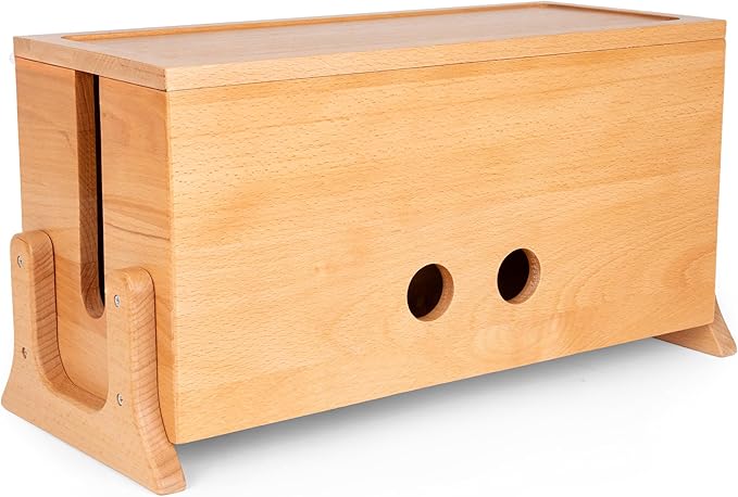 Extra Large Cable Management Box, Wood Cord Hider Box & Organizer by COREMINDED