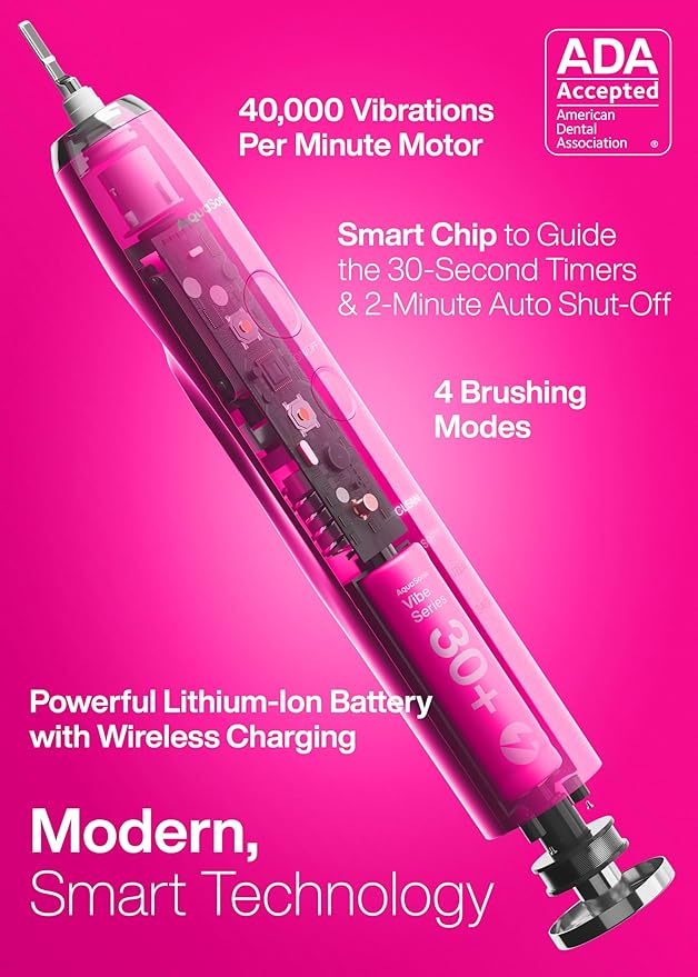 Aquasonic Vibe Series Ultra-Whitening Toothbrush – ADA Accepted Electric - Image 2