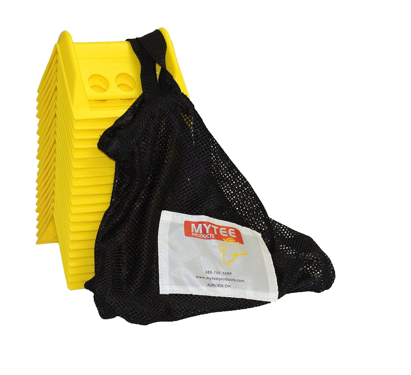 Mytee Products Flatbed Edge Protectors Kit - 20 Pack Yellow Plastic Corner Protectors (4" x 6") & 20 Pack Blue Plastic Corner Protectors (4" x 10") with Carrying Bag
