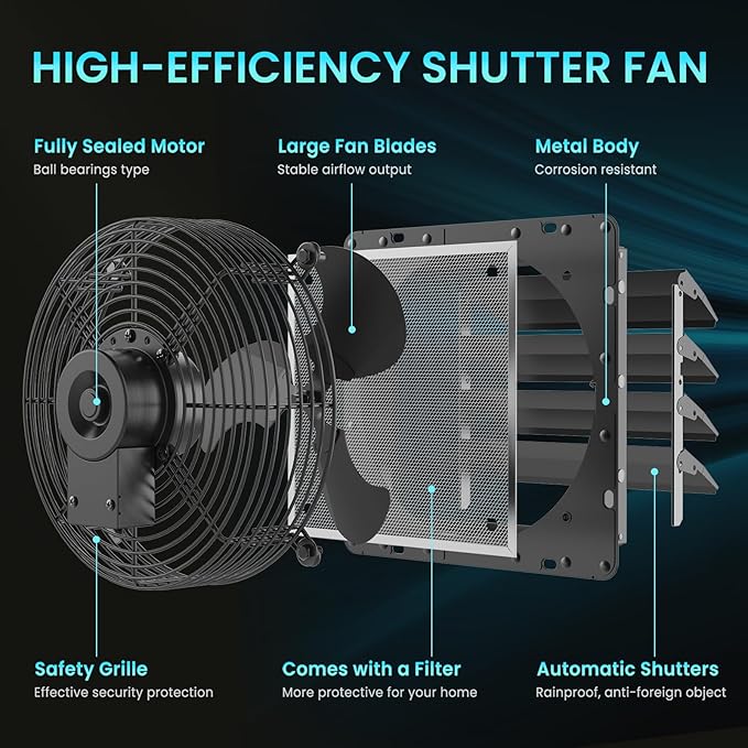 HG Power 14 Inch Shutter Exhaust Fan - Image 5