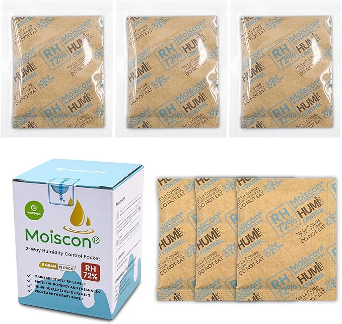 Wisesorb 72% Two-Way Humidity Control Packs- 8 Gram Moisture Absorbers by Wisesorb