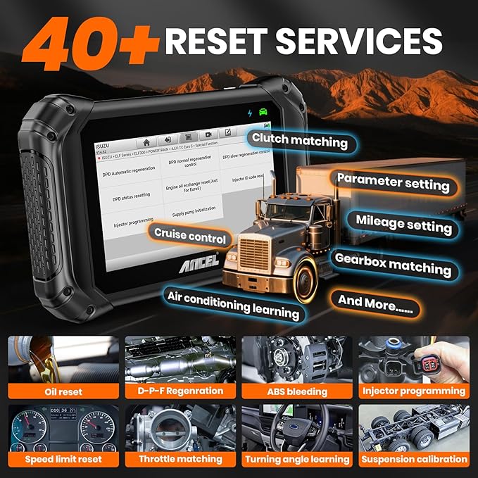 ANCEL V5 HD PRO Heavy Duty Truck Scanner, New Bi-Directional Control Diesel - Image 2