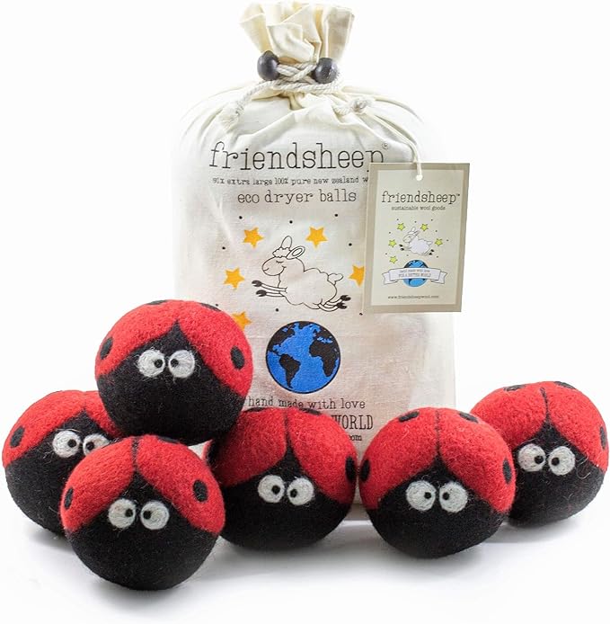 Friendsheep Wool Dryer Balls, Organic Reusable Fabric Softener Alternative by Friendsheep