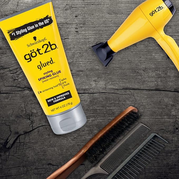 Got2B Glued Styling Spiking Hair Gel 2 - 6 oz tubes + 1 Travel 1.25 oz tube - Image 9