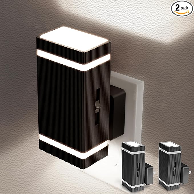 Briignite Red Motion Sensor Night Light, Dusk to Dawn Nightlights 2Pack by WelcometoBriigniteenjoyyourshopping