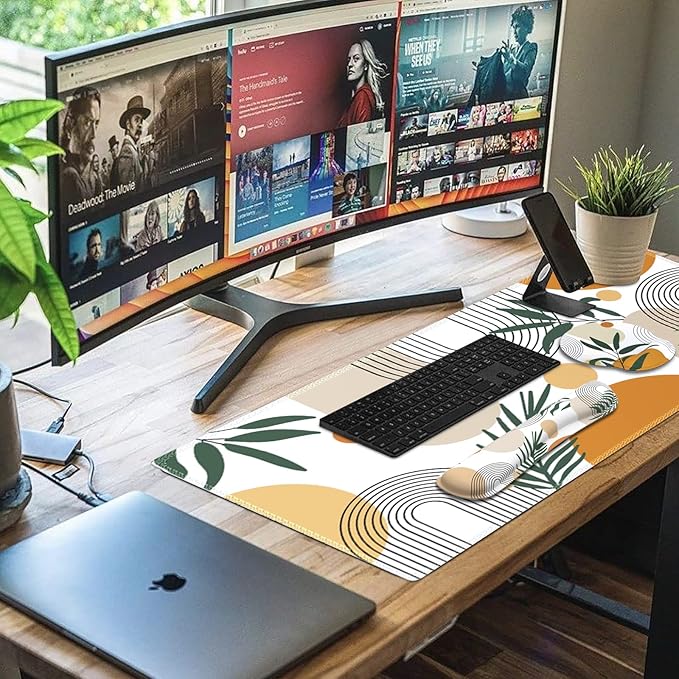 iCasso Mouse Pad and Keyboard Wrist Rest Set, 4in1 XXL Large Mousepad +Keyboard - Image 7