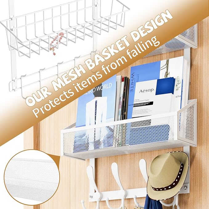 Kaiferty Over The Door Hooks Organizer, Coat Rack Over The Door Storage Hanger - Image 6