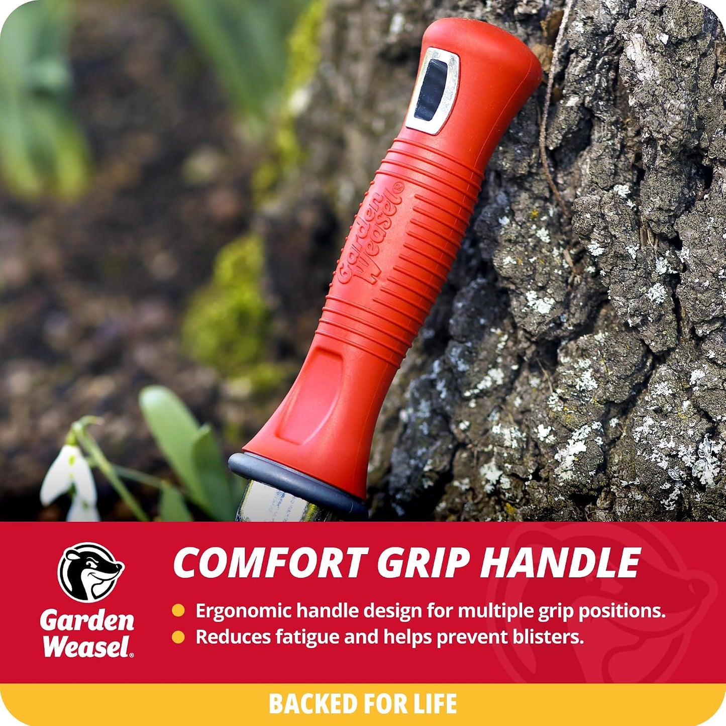 Garden Weasel Multi-Use Transplanter Trowel for Digging Planting Weeding | Heavy duty steel hand tool for transplanting bulbs, cultivating soil, digging holes & removing weeds. Ergonomic grip