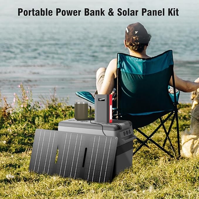 Portable Power Station with Foldable Solar Panel Charger 30W, 120W Camping - Image 7