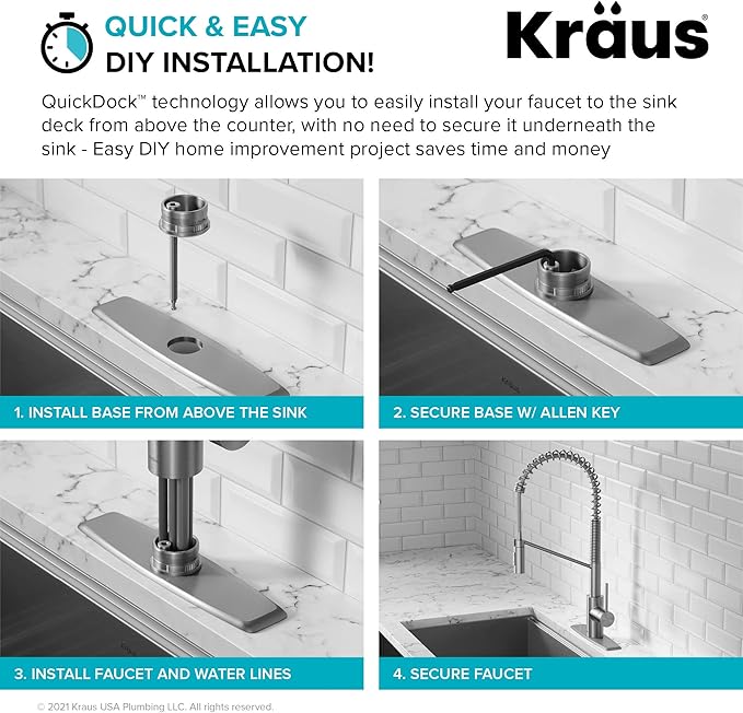 KRAUS Oletto Commercial Style Single Handle Pull Down Kitchen Faucet - Image 10