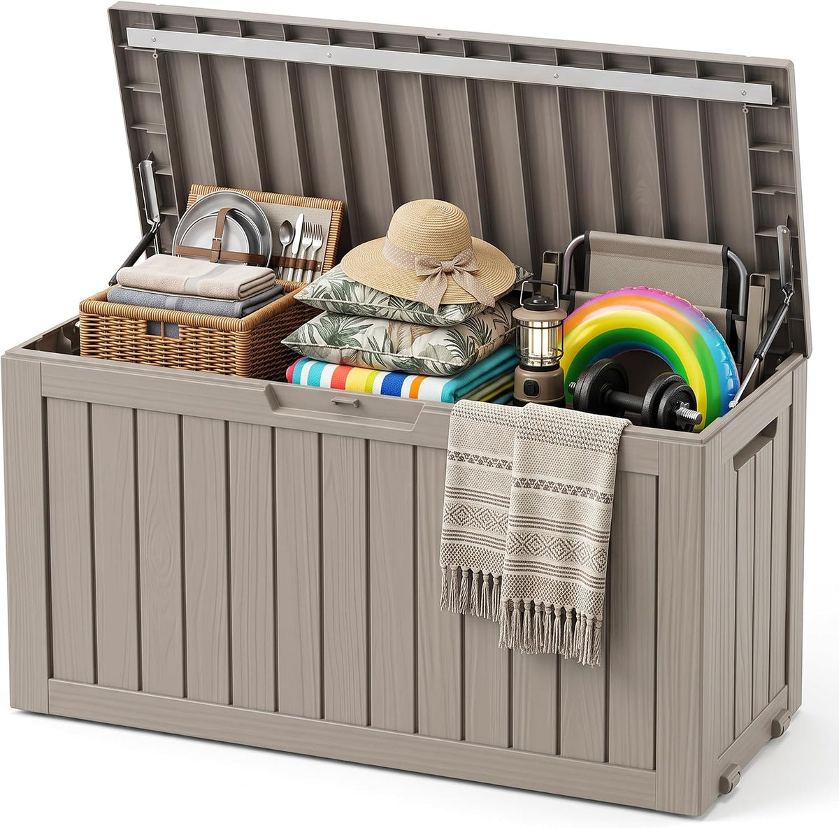 outdoor storage box,100 gallon lockable deck box with, main product view