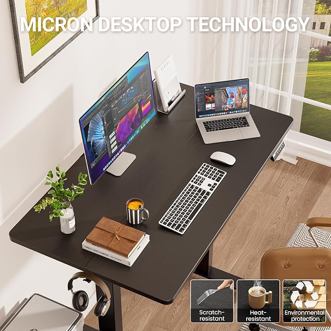 Veken 47.2" Standing Desk, Adjustable Height Office Desk - Image 6