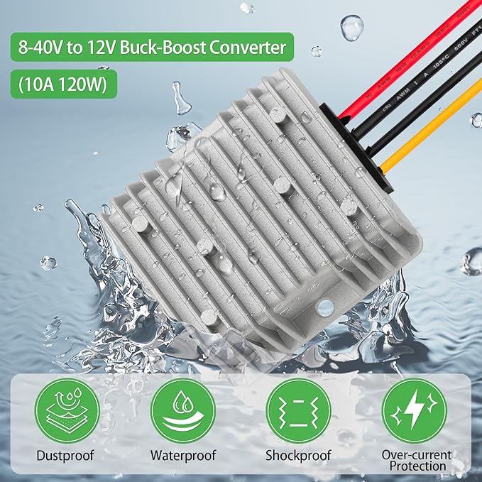 ELFCULB 8V-40V to 12V Voltage Regulator 10A 120W DC Step Down UP Converter - Image 3