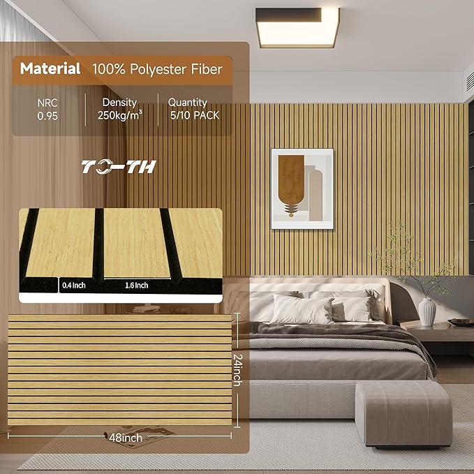TO-TH Large Art Acoustic Panels, 5 Pack Sound Absorbing Panels, 47.2” x 23.6” x - Image 2