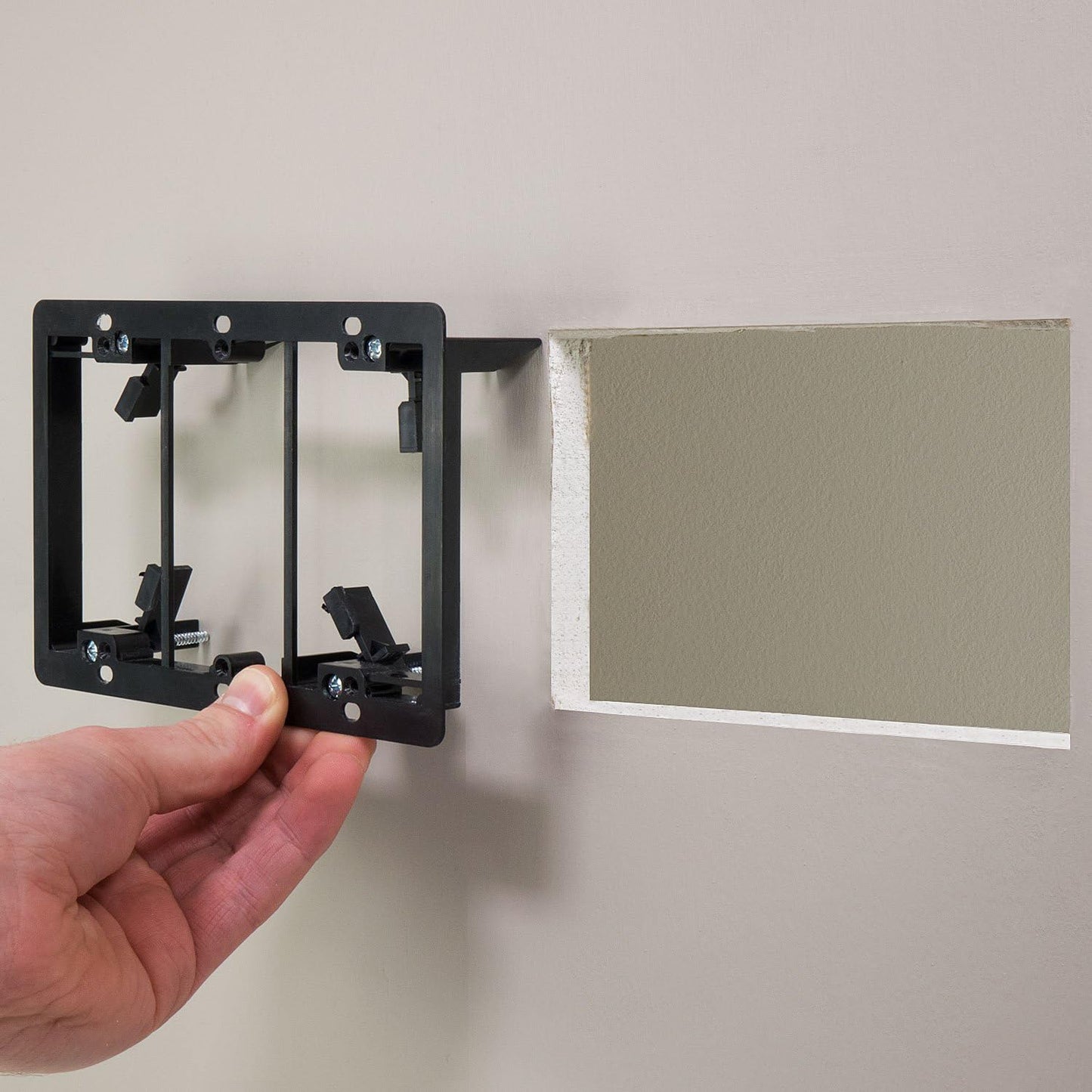 Fosmon Low Voltage Mounting Bracket with Screws, Triple 3 Gang - 1 Pack | Triple Gang Drywall Wall Plate Low Voltage Box Template for Telephone Wires, Network Cables, HDMI, Coaxial, and Speaker Cord