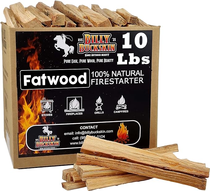 10lb Fatwood Fire Starter Sticks | 100% Natural Fire Starters by BillyBuckskinHomeandBeauty