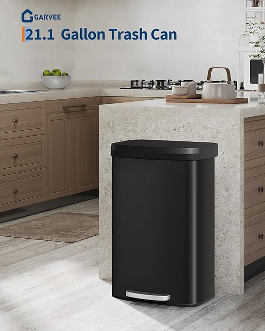 Garvee 21 gal / 80 L Metal Trash Can - Image 2
