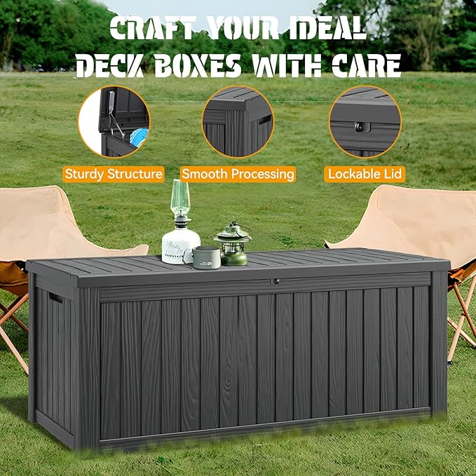 NUNU LAB 220 Gallon Outdoor Storage Box Waterproof, Outside Package Delivery - Image 5