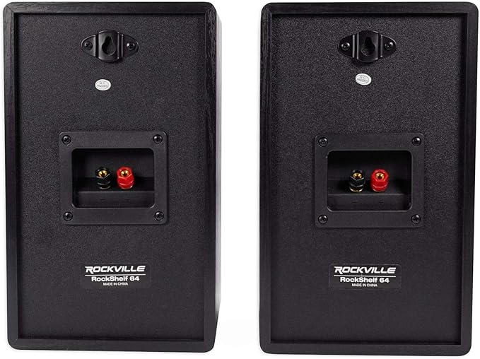 Rockville Pair RockShelf 64B V2 400W Black 6.5" Bookshelf Speakers, 4 Ohm - Image 4