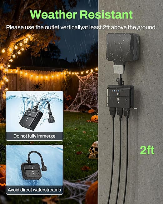 BN-LINK Outdoor Light Timer, Waterproof Plug-in Dusk-to-Dawn Controller - Image 5