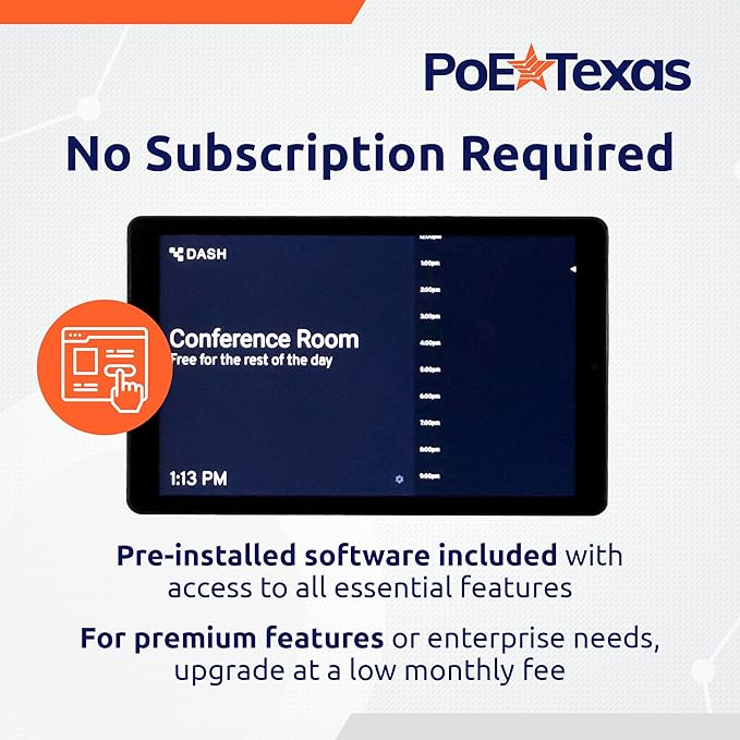 PoE Texas 8" Touchscreen Meeting Room Scheduler Tablet - Image 3