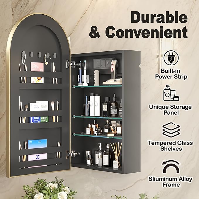 Gold Bathroom Medicine Cabinet - Image 4