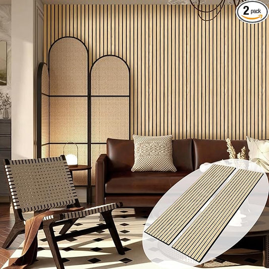 ARMURO Wood Slat Wall Panel 2 PCS by ARMURO