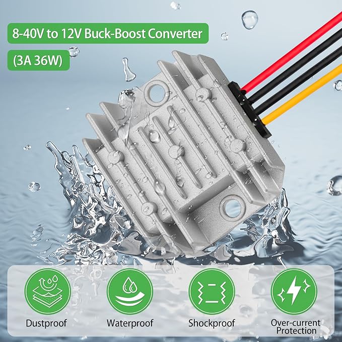 ELFCULB 8V-40V to 12V Voltage Regulator 3A 36W DC Step Down UP Converter - Image 3
