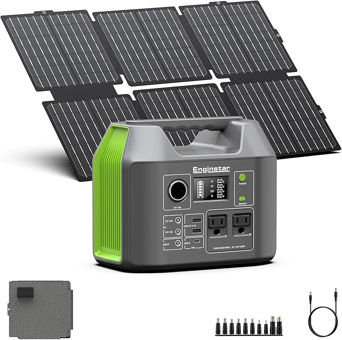 Portable Solar Generator, 300W Portable Power Station by ENGINSTAR