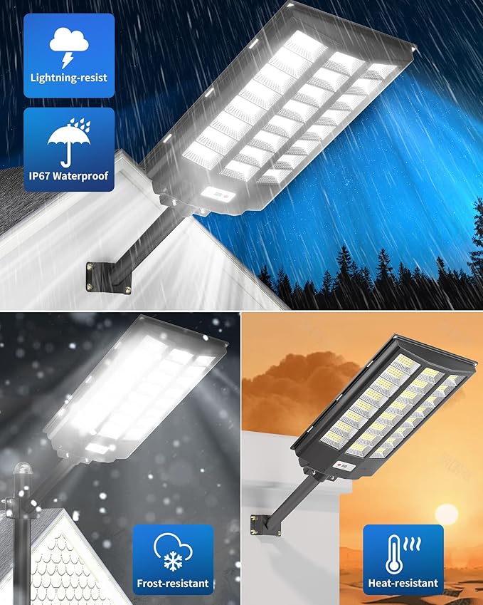 Gefolly SL-8600W Solar Street Light Outdoor, Wide Angle 680000LM Commercial - Image 7