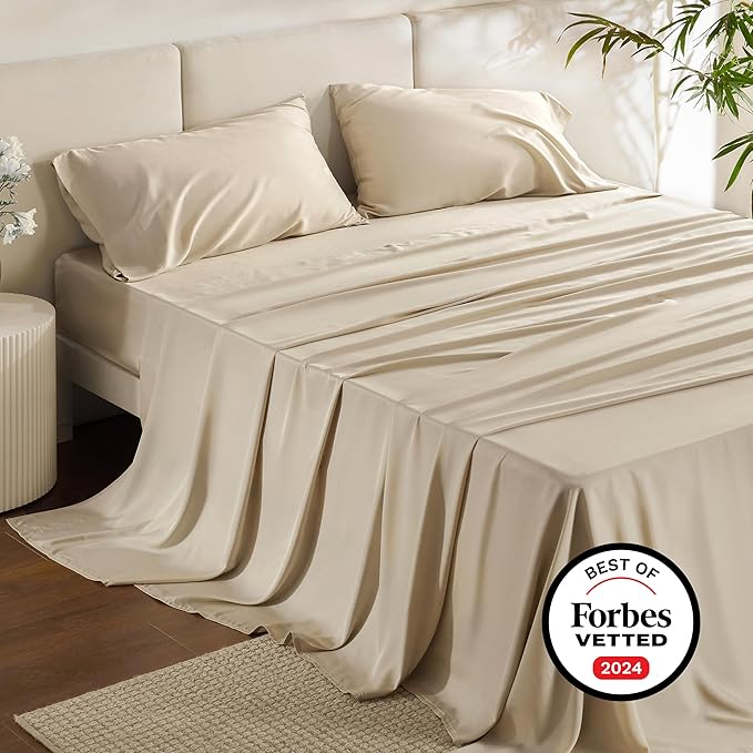 Bedsure King Size Sheet Set, Cooling Sheets King, Rayon Derived from Bamboo - Image 7