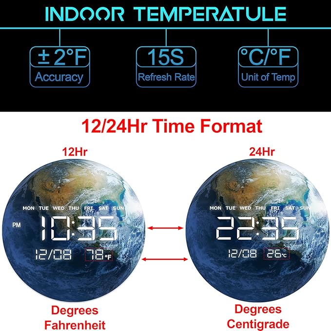 HOMLOVE Digital Wall Clock - Image 5