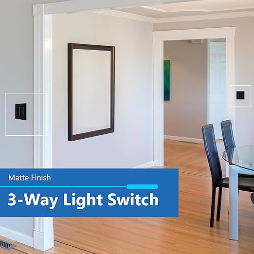 LIDER Balck Minimalist Decorator Switch, Frameless Paddle Light Switch - Image 2