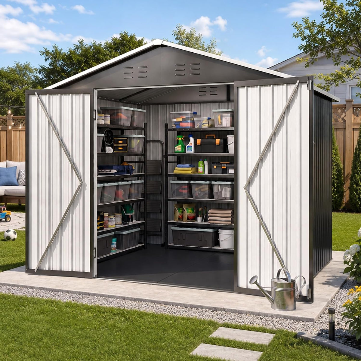 aoxun 8x6 ft shed outdoor storage shed with, main product view