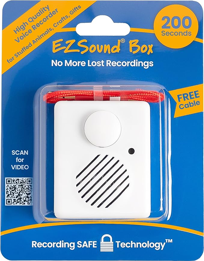 200 Seconds Voice Recorder for Stuffed Animals | Recordable Button Sound Box by EZSound