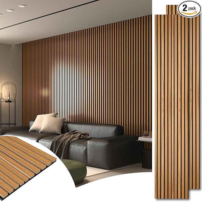 Art3d 2pcs-104 x 15.75in Slat Acoustic Panel by Art3d