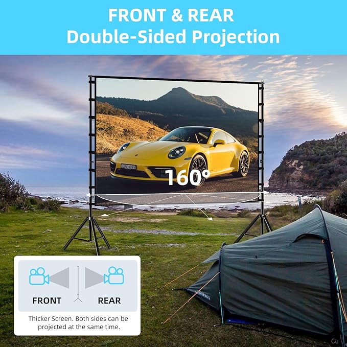 TOWOND Projector Screen and Stand, 180 inch Outdoor Projector Screen 15 FT - Image 6