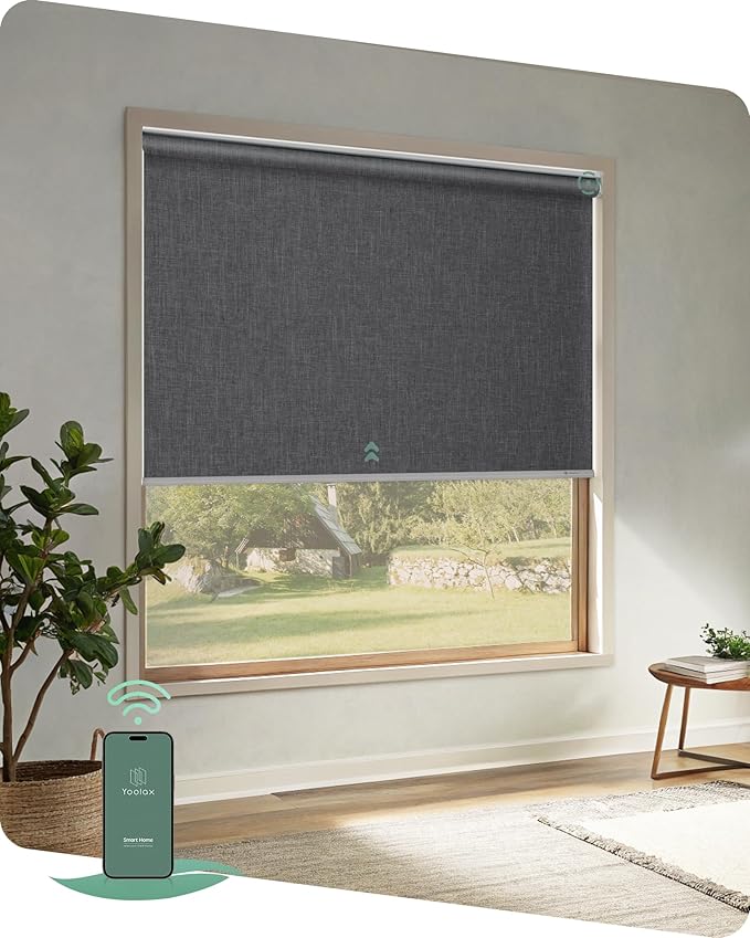 Yoolax Motorized Blinds App Control, Cordless Automatic Shades Roller Window by Yoolax