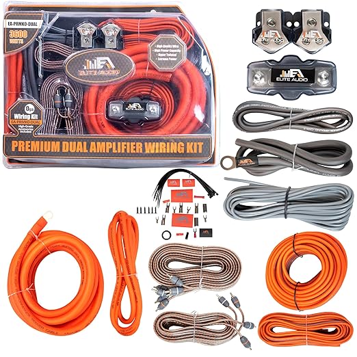 Elite Audio Premium Series Amp Kit Copper Clad Aluminum Wire, Triple-Shielded by EliteAudio