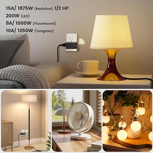 SURAIELEC Remote Control Outlet, Wireless Light Switch, Decorator Rocker Wall - Image 5