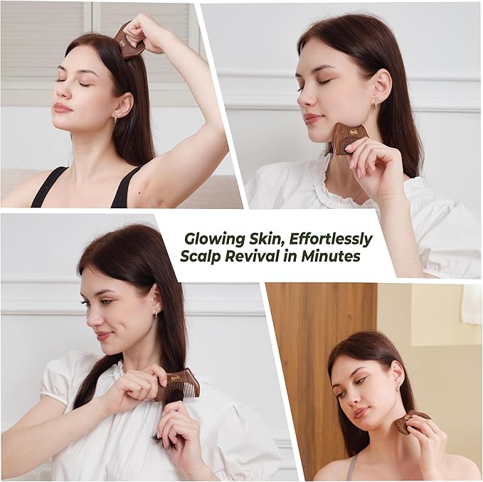 4-in-1 Wooden Gua Sha Tool Set – Facial, Body & Scalp Manual Guasha Massage Tool - Image 2
