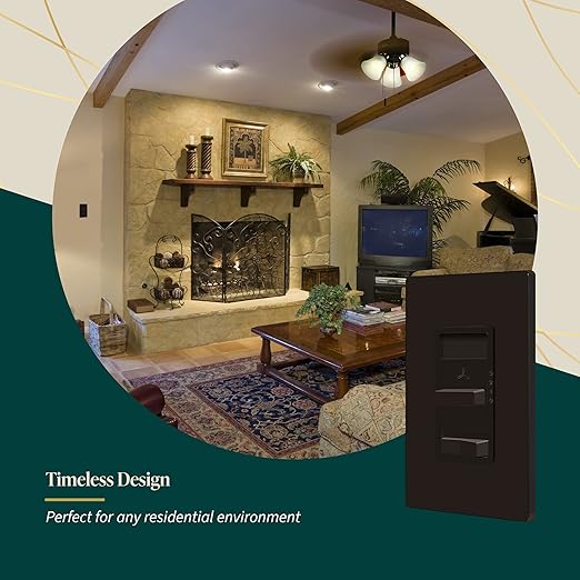 TOPGREENER Kalide Light Switch and 3-Speed Ceiling Fan Control Combo, in Wall - Image 6