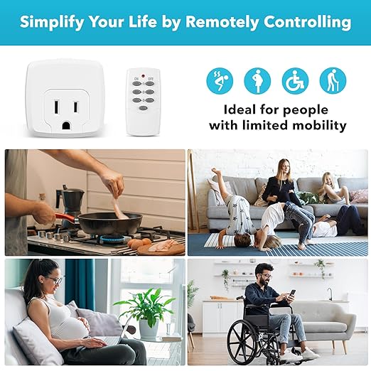 HBN Remote Control Outlet with 100FT RF Signal, Wireless On Off Switch Plug - Image 7