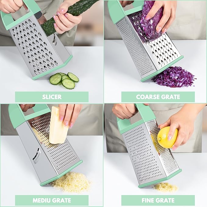 Urbanstrive Cheese Grater With Container, Professional Cheese Grater with Handle - Image 3